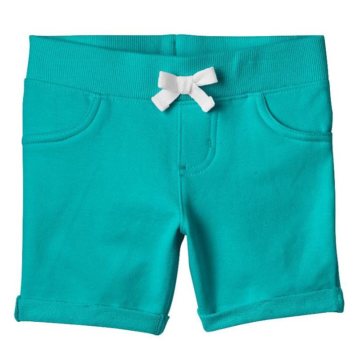Jumping Beans, Girls 4-10 &reg; Rolled Cuffs Solid Jegging Shorts, Girl's, Size: 8, Turquoise/blue (turq/aqua)