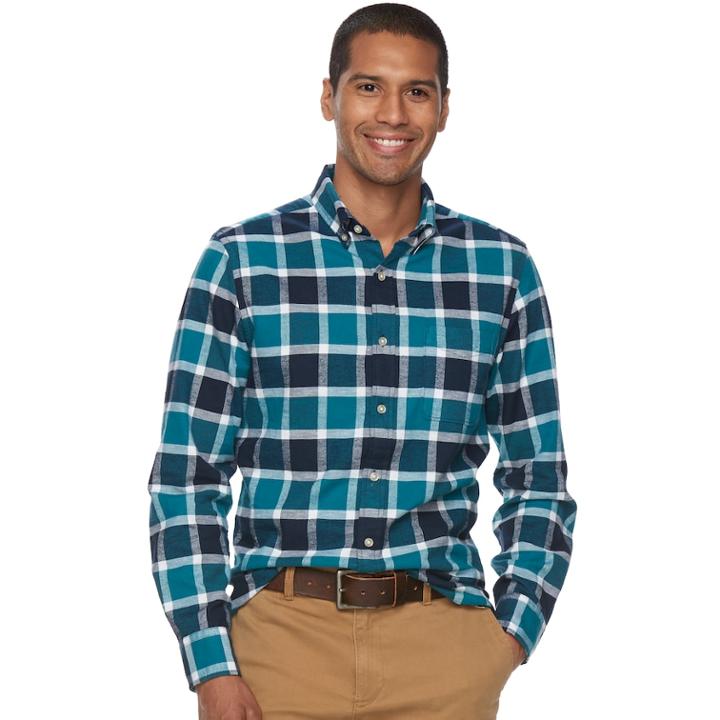 Men's Sonoma Goods For Life&trade; Flexwear Slim-fit Oxford Button-down Shirt, Size: Large, White