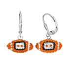 Syracuse Orange Crystal Sterling Silver Football Drop Earrings, Women's, Multicolor