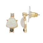 Lc Lauren Conrad Simulated Opal Triangle Nickel Free Drop Earrings, Women's, White