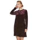 Women's Suite 7 Velvet Long Sleeve Shift Dress, Size: 8, Brown Oth