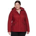 Plus Size Weathercast Hooded Quilted Anorak Jacket, Women's, Size: 2xl, Dark Red