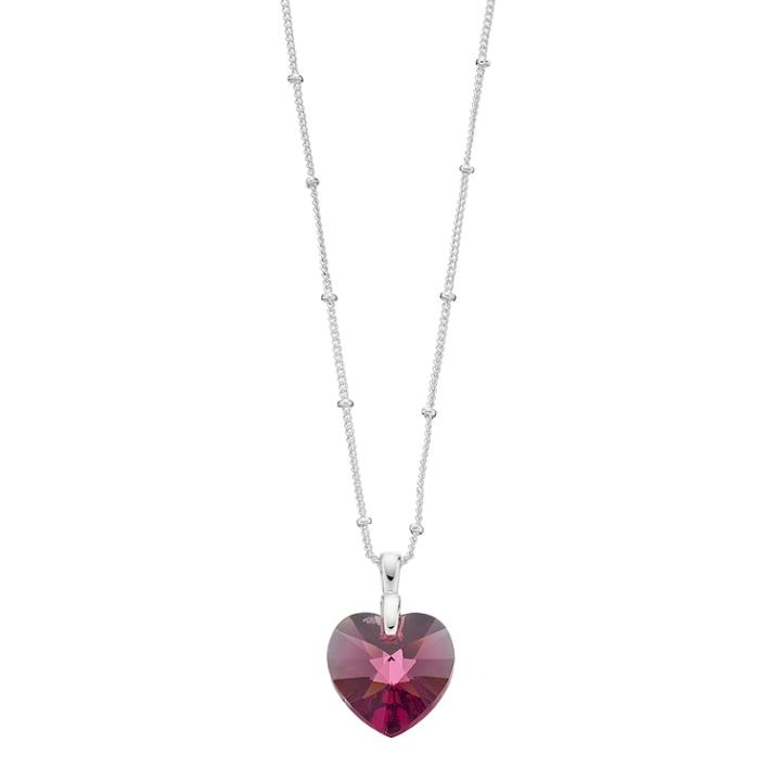 Brilliance Silver Plated Purple Heart Pendant With Swarovski Crystals, Women's