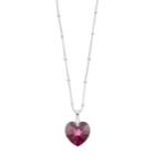 Brilliance Silver Plated Purple Heart Pendant With Swarovski Crystals, Women's