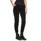 Women's Juicy Couture Solid Velour Jogger Pants, Size: Medium, Black
