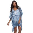 Sonoma Goods For Life&trade; Shibori Chiffon Drawstring Poncho, Women's, Dark Blue