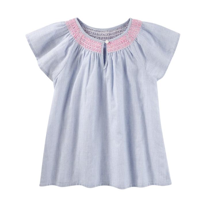 Girls 4-12 Oshkosh B'gosh&reg; Smocked Striped Top, Size: 10, Blue