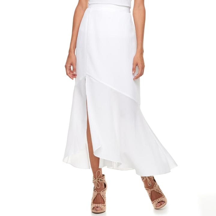 Women's Jennifer Lopez Front Slit Yoryu Maxi Skirt, Size: Medium, White
