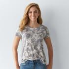 Women's Sonoma Goods For Life&trade; Essential Print Crewneck Tee, Size: Xs, Med Grey
