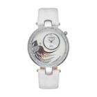 Akribos Xxiv Women's Empire Diamond Parrot Leather Swiss Watch, White