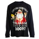 Boys 8-20 Captain Underpants Briefs Of Justice Boom! Long Sleeve Graphic Tee, Size: Small, Black