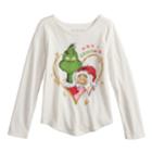 Girls 4-10 Jumping Beans&reg; Dr. Seuss The Grinch & Cindy Lou Who Merry Grinchmas Graphic Tee, Size: 5, Natural