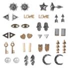Mudd&reg; Two Tone Love, Moon, Sun & Star Stud Earring Set, Women's, Multicolor