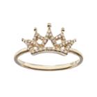 10k Gold 1/8 Carat T.w. Diamond Crown Ring, Women's, Size: 7, White