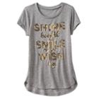 Girls 7-16 Miss Chievous Hatchi Knit Sequin High-low Hem Top, Girl's, Size: Medium, Grey (charcoal)