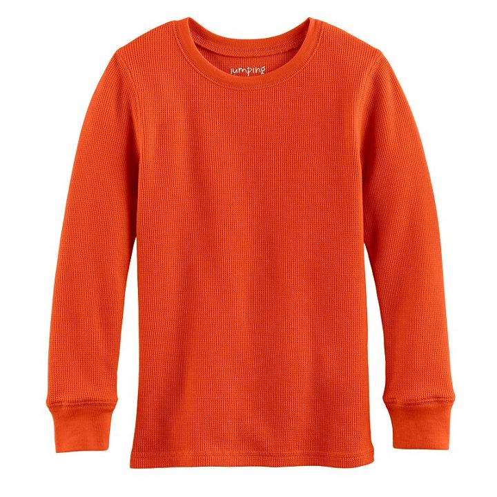 Boys 4-10 Jumping Beans® Solid Thermal Tee, Size: 7, Orange