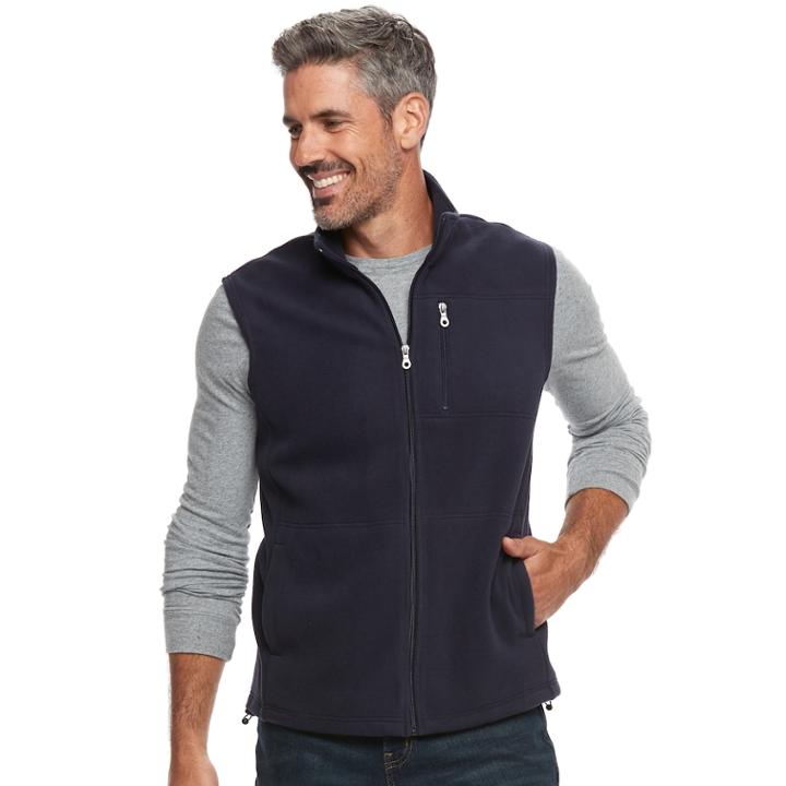 Men's Croft & Barrow&reg; Arctic Fleece Vest, Size: Xxl, Blue