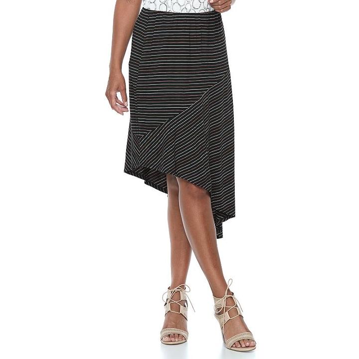 Women's Apt. 9&reg; Asymmetrical Mix-print Skirt, Size: Small, Oxford