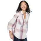 Juniors' Mudd&reg; Plaid Popover Tunic, Teens, Size: Large, Light Pink