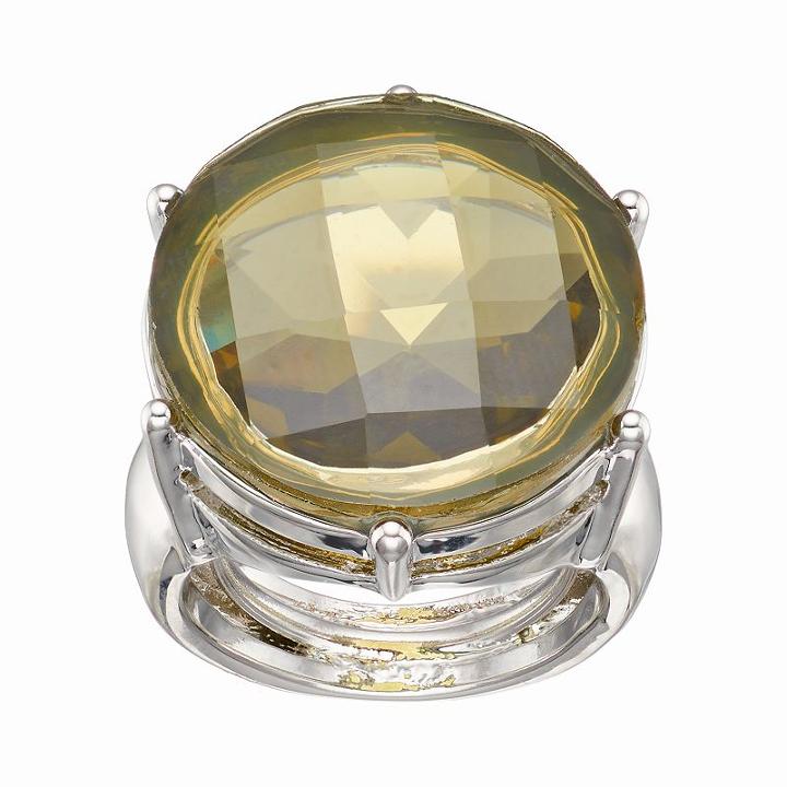 Simply Vera Vera Wang Round Stone Adjustable Ring, Women's, Green