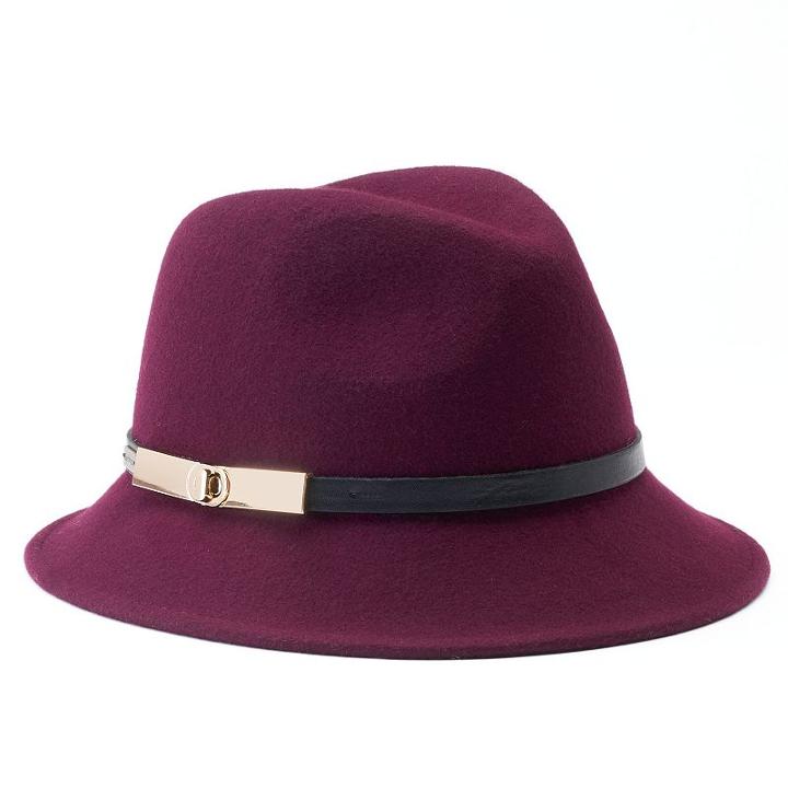 Betmar Darcy Wool Felt Fedora, Women's, Purple