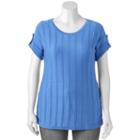 Plus Size Apt. 9&reg; Textured Crewneck Sweater, Women's, Size: 1xl, Blue Other