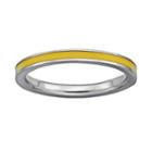 Stacks And Stones Sterling Silver Yellow Enamel Stack Ring, Women's, Size: 10