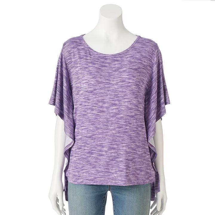 Women's Croft & Barrow&reg; Side-tie Scoopneck Tee, Size: Small, Med Purple