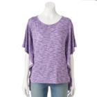 Women's Croft & Barrow&reg; Side-tie Scoopneck Tee, Size: Small, Med Purple