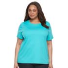 Croft & Barrow, Plus Size &reg; Essential Crewneck Tee, Women's, Size: 3xl, Turquoise/blue (turq/aqua)