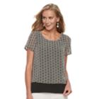 Women's Dana Buchman Double-layer Tee, Size: Large, Dark Beige