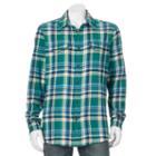 Big & Tall Sonoma Goods For Life&trade; Classic-fit Plaid Button-down Shirt, Men's, Size: 3xb, Med Green
