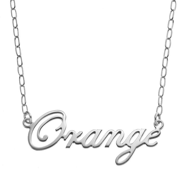 Fiora Sterling Silver Syracuse Orange Necklace, Women's, Size: 16, Grey
