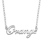Fiora Sterling Silver Syracuse Orange Necklace, Women's, Size: 16, Grey