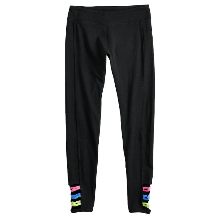 Girls 7-16 So&reg; Strappy Yoga Leggings, Size: 12, Black