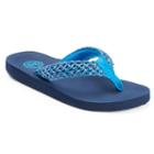 So&reg; Women's Straw Weave Thong Flip-flops, Size: Small, Dark Blue