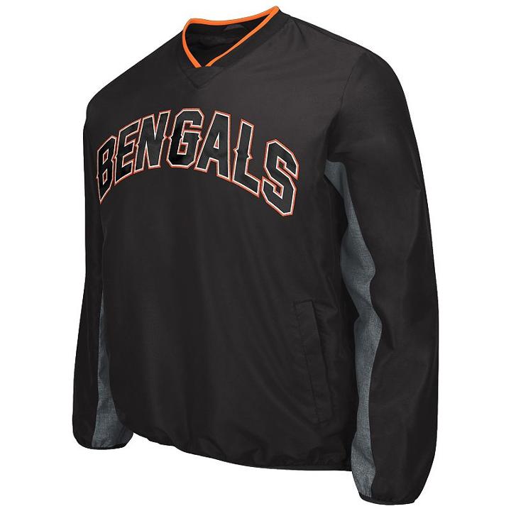 Men's Cincinnati Bengals Ripstop Pullover Jacket, Size: Small, Ovrfl Oth