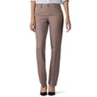Women's Lee Secretly Shapes Twill Straight-leg Pants, Size: 16 Avg/reg, Dark Beige