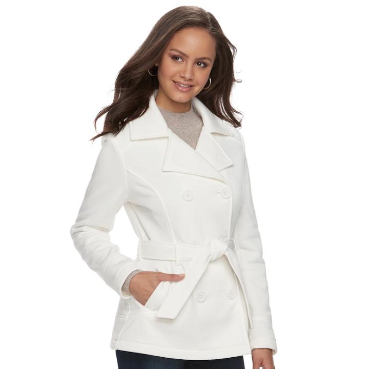 Juniors' J-2 Belted Double Breasted Coat, Teens, Size: Large, Natural