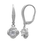 Primrose Sterling Silver Cubic Zirconia Love Knot Drop Earrings, Women's, White