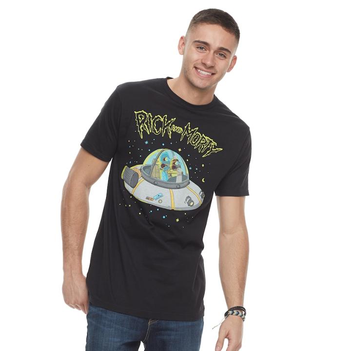 Men's Rick & Morty Tee, Size: Small, Black