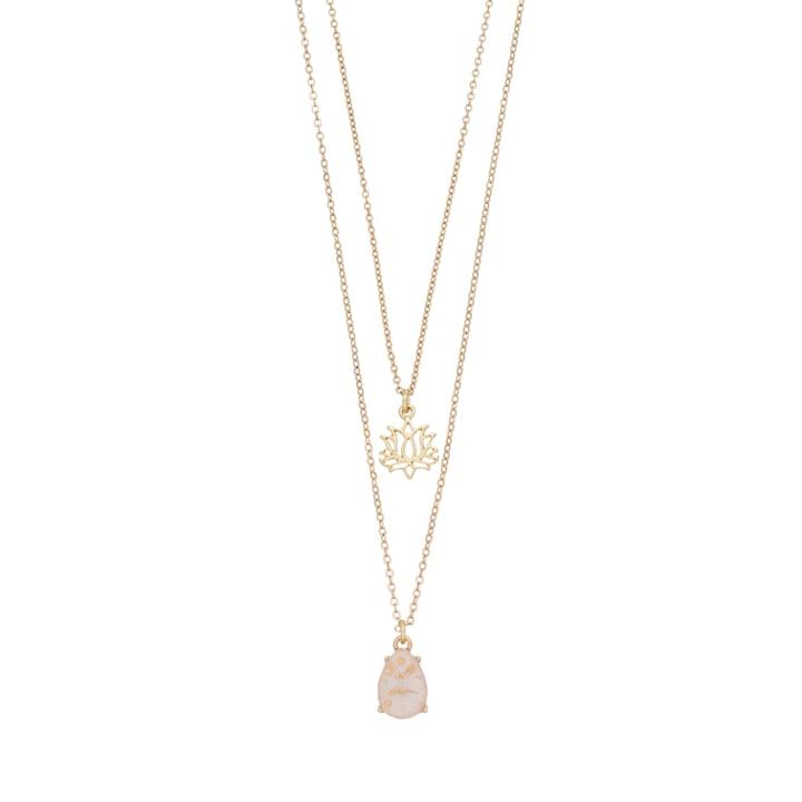 Lc Lauren Conrad Double Strand Lotus & Teardrop Pendant Necklace, Women's, Pink