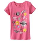 Girls 4-6x Emoji Glitter Graphic Tee, Girl's, Size: 6x, Brt Pink