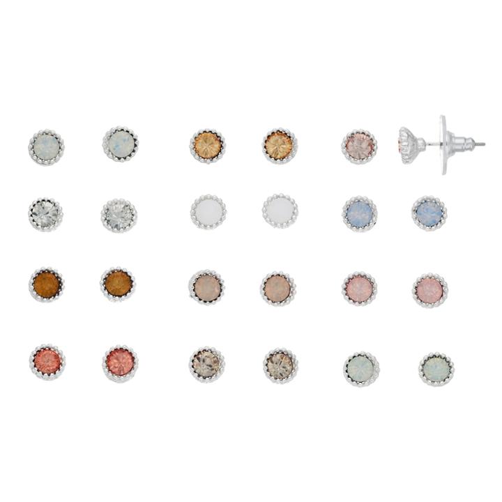 Lc Lauren Conrad Milgrain Bezel Nickel Free Stud Earring Set, Women's, Multicolor