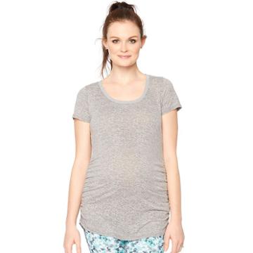 Maternity Oh Baby By Motherhood&trade; Burnout Scoopneck Tee, Women's, Size: Medium, Grey