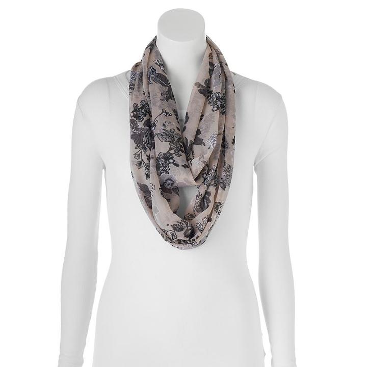 Apt. 9&reg; Floral Chiffon Infinity Scarf, Women's, Oxford