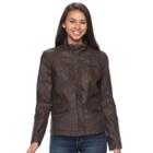 Juniors' Pink Envelope Faux-leather Jacket, Teens, Size: Small, Med Brown