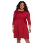 Plus Size Dana Buchman Waist Twist Dress, Women's, Size: 1xl, Med Red