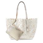 Chaps Alivia Laser-cut Reversible Tote Bag With Pouch, Women's, White Oth