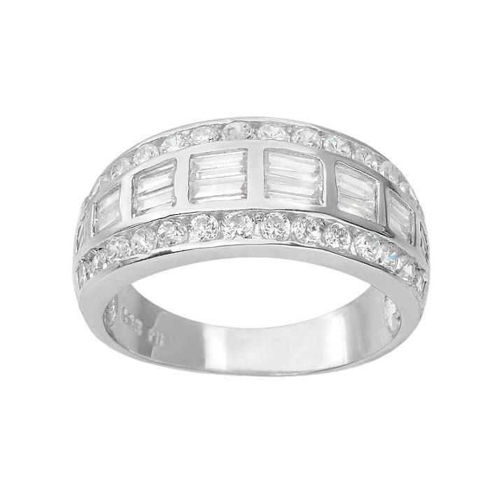 Journee Collection Cubic Zirconia Sterling Silver Ring, Women's, Size: 6, White